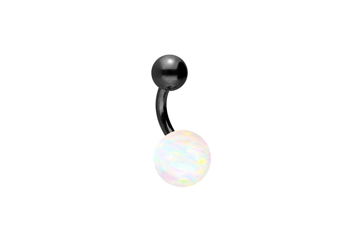 Titan Bananabell Piercing SYNTHETISCHER OPAL + TITAN-KUGEL